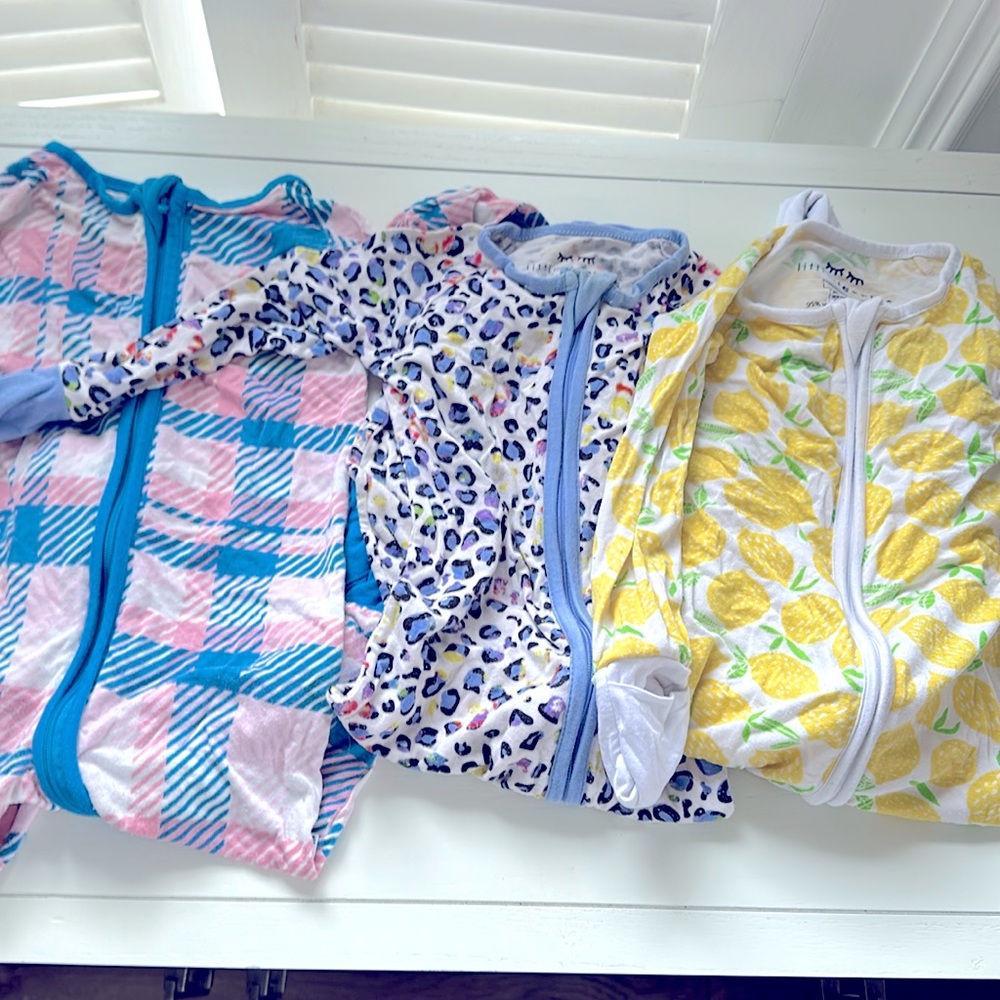 Little Sleepies Bamboo Onesies Bundle 6-12 months LOT